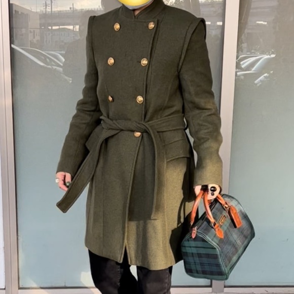 ZARA Double Breasted Wool Blend Coat - Picture 11 of 12